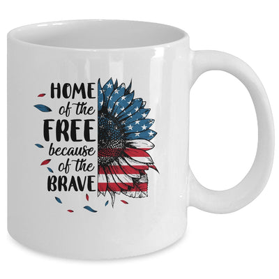 Home Of The Free Because Of The Brave 4th Of July Sunflower Mug Coffee Mug | Teecentury.com