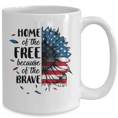 Home Of The Free Because Of The Brave 4th Of July Sunflower Mug Coffee Mug | Teecentury.com