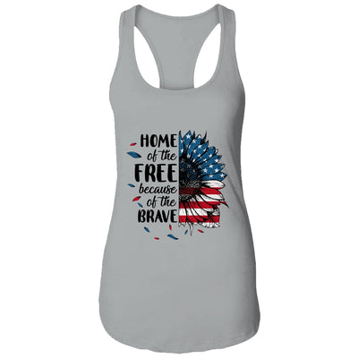 Home Of The Free Because Of The Brave 4th Of July Sunflower T-Shirt & Tank Top | Teecentury.com