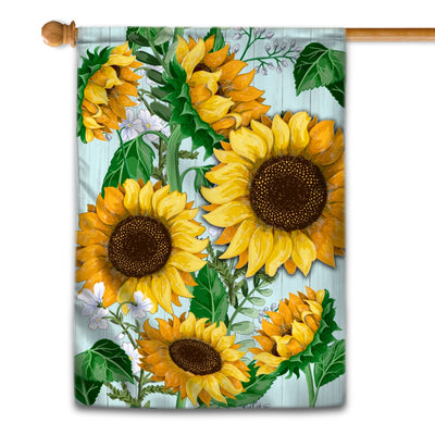 Home Sunflowers Flag Summer Fall House Welcome Autumn Vintage Flower Farmhouse Seasonal Flag | Teecentury.com