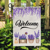 Home Welcome Lavender Flag Monogram Garden for Summer Flag | Teecentury.com