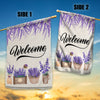 Home Welcome Lavender Flag Monogram Garden for Summer Flag | Teecentury.com