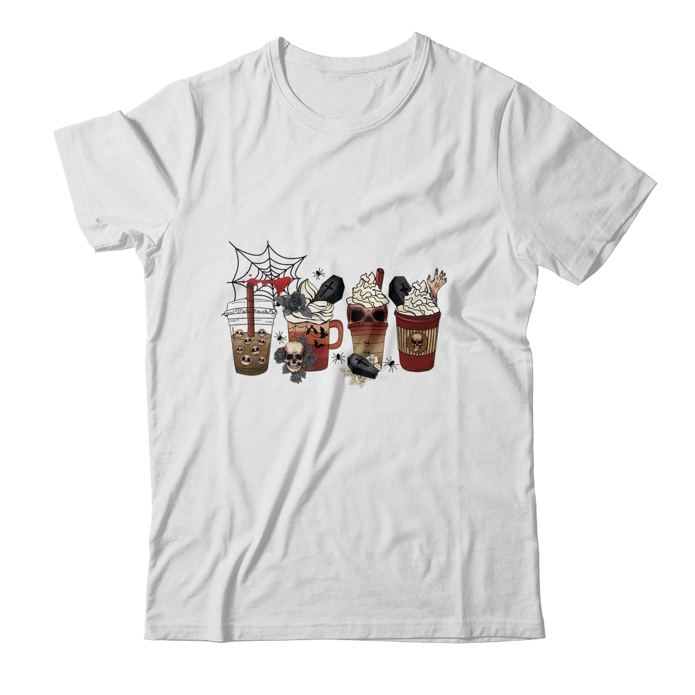 Horror Fall Coffee Pumpkin Spice Latte Iced Halloween Shirt & Hoodie | teecentury