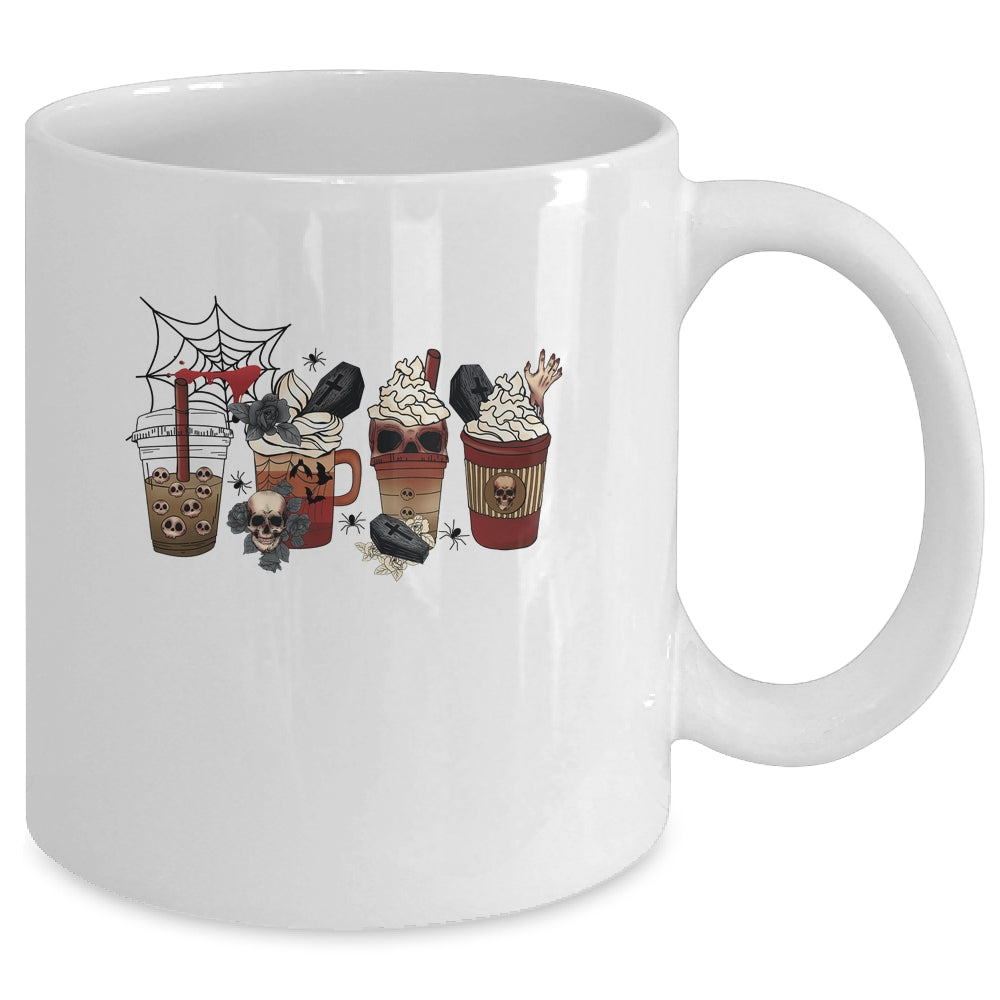 Horror Fall Coffee Pumpkin Spice Latte Iced Halloween Mug | teecentury