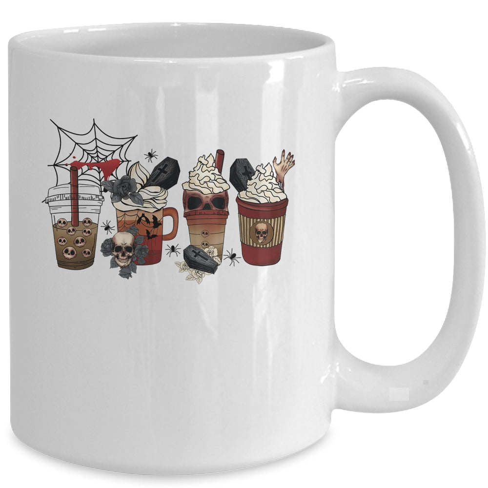 Horror Fall Coffee Pumpkin Spice Latte Iced Halloween Mug | teecentury