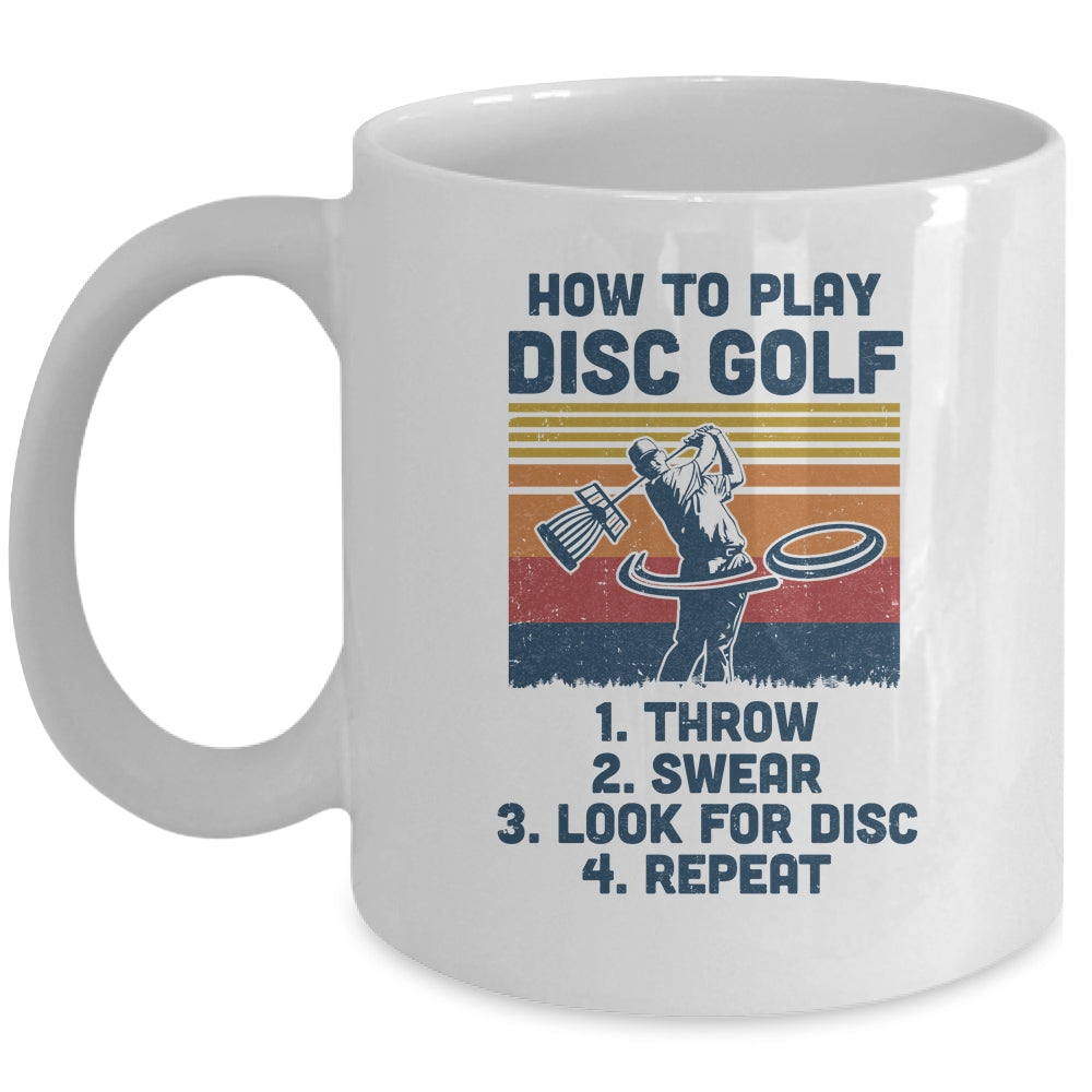 How To Play Disc Golf Funny Disc Golf Vintage Mug Coffee Mug | Teecentury.com