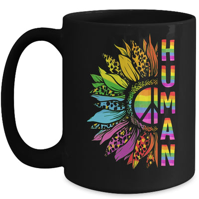 Human Sunflower Rainbow LGBT Flag Gay Pride Proud LGBTQ Mug | teecentury