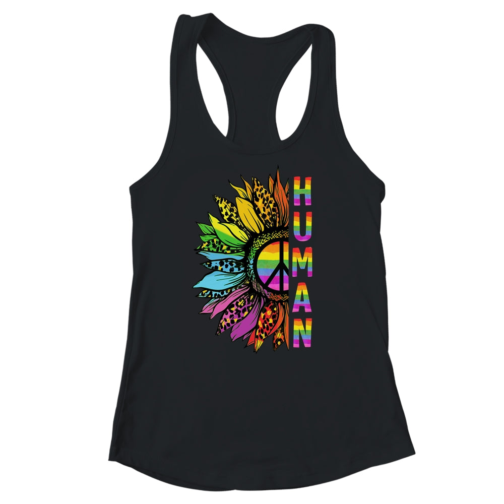 Human Sunflower Rainbow LGBT Flag Gay Pride Proud LGBTQ Shirt & Tank Top | teecentury