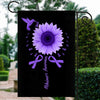 Hummingbird Sunflower Alzheimer's Awareness Flag Purple Ribbon Flag | Teecentury.com