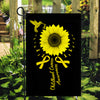Hummingbird Sunflower Childhood Cancer Awareness Flag Gold Ribbon Flag | Teecentury.com