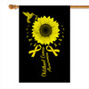 Hummingbird Sunflower Childhood Cancer Awareness Flag Gold Ribbon Flag | Teecentury.com