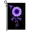 Hummingbird Sunflower Cystic Fibrosis Awareness Flag Purple Ribbon Flag | Teecentury.com