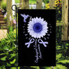 Hummingbird Sunflower Esophageal Cancer Awareness Flag Periwinkle Ribbon Flag | Teecentury.com