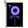 Hummingbird Sunflower Fibromyalgia Awareness Flag Purple Ribbon Flag | Teecentury.com