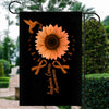 Hummingbird Sunflower Leukemia Cancer Awareness Flag Orange Ribbon Flag | Teecentury.com