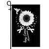 Hummingbird Sunflower Lung Cancer Awareness Flag White Ribbon Flag | Teecentury.com