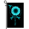 Hummingbird Sunflower PCOS Awareness Flag Teal Ribbon Flag | Teecentury.com