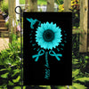 Hummingbird Sunflower PCOS Awareness Flag Teal Ribbon Flag | Teecentury.com