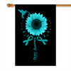 Hummingbird Sunflower PCOS Awareness Flag Teal Ribbon Flag | Teecentury.com
