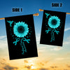 Hummingbird Sunflower Peritoneal Cancer Awareness Flag Teal Ribbon Flag | Teecentury.com