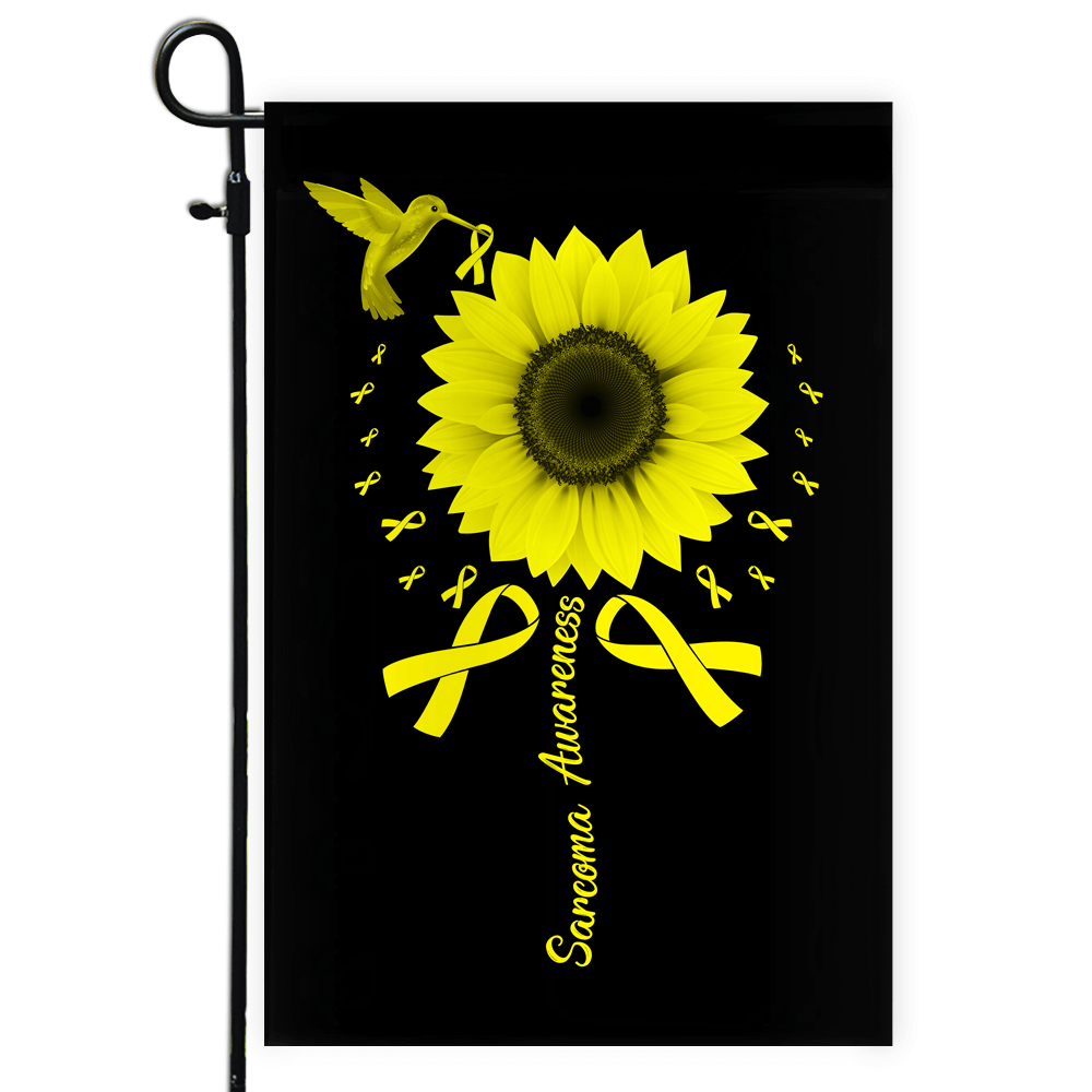 Hummingbird Sunflower Sarcoma Awareness Flag Yellow Ribbon Flag | Teecentury.com