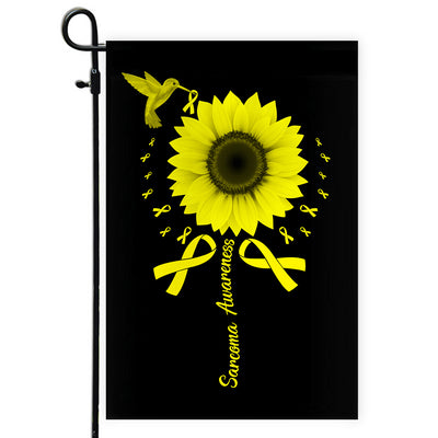 Hummingbird Sunflower Sarcoma Awareness Flag Yellow Ribbon Flag | Teecentury.com