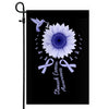 Hummingbird Sunflower Stomach Cancer Awareness Flag Periwinkle Ribbon Flag | Teecentury.com