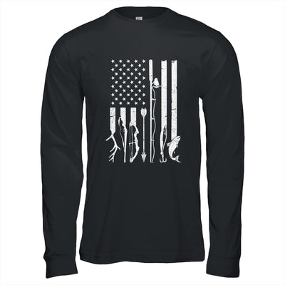 Hunting Fishing USA Flag American T-Shirt & Hoodie | Teecentury.com