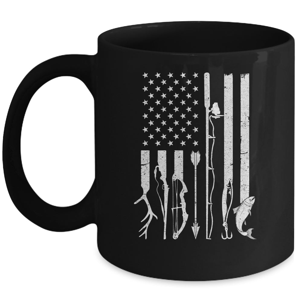 Hunting Fishing USA Flag American Mug Coffee Mug | Teecentury.com