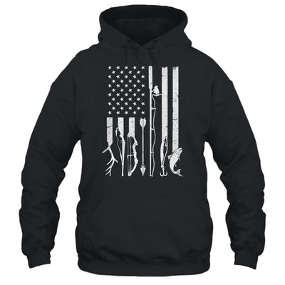 Hunting Fishing USA Flag American T-Shirt & Hoodie | Teecentury.com