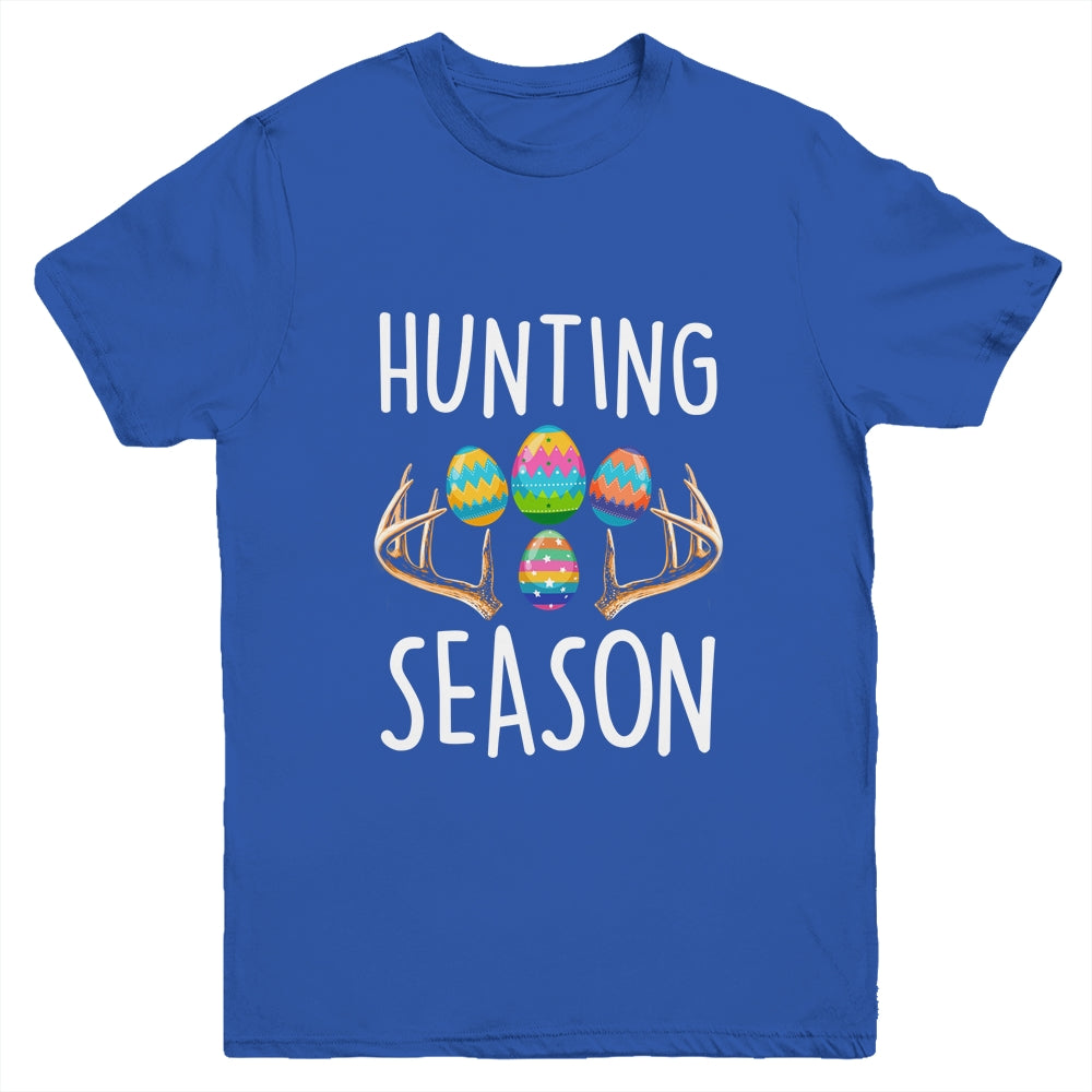 Hunting Season Eggs Antler Funny Easter Egg Hunt Hunter Kids Youth Shirt | teecentury
