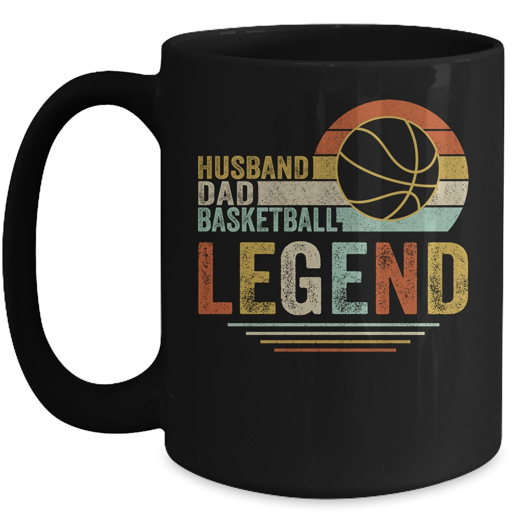 Husband Dad Basketball Legend Vintage Fathers Day Mug Coffee Mug | Teecentury.com