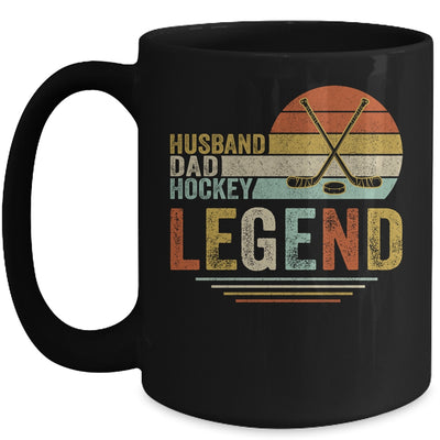 Husband Dad Hockey Legend Vintage Fathers Day Mug Coffee Mug | Teecentury.com