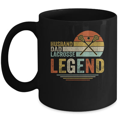 Husband Dad Lacrosse Legend Vintage Fathers Day Mug Coffee Mug | Teecentury.com