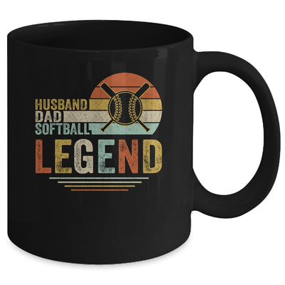 Husband Dad Softball Legend Vintage Fathers Day Mug Coffee Mug | Teecentury.com