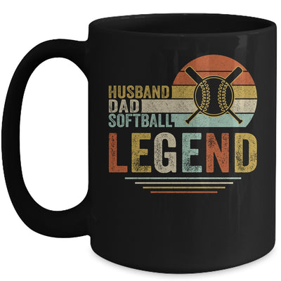 Husband Dad Softball Legend Vintage Fathers Day Mug Coffee Mug | Teecentury.com