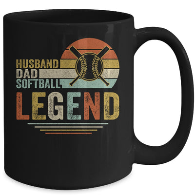 Husband Dad Softball Legend Vintage Fathers Day Mug Coffee Mug | Teecentury.com