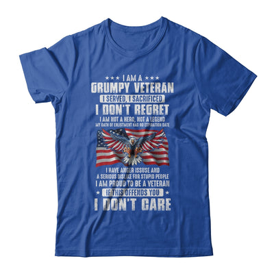 I Am A Grumpy Veteran I Served I Sacrificed Don't Regret T-Shirt & Hoodie | Teecentury.com