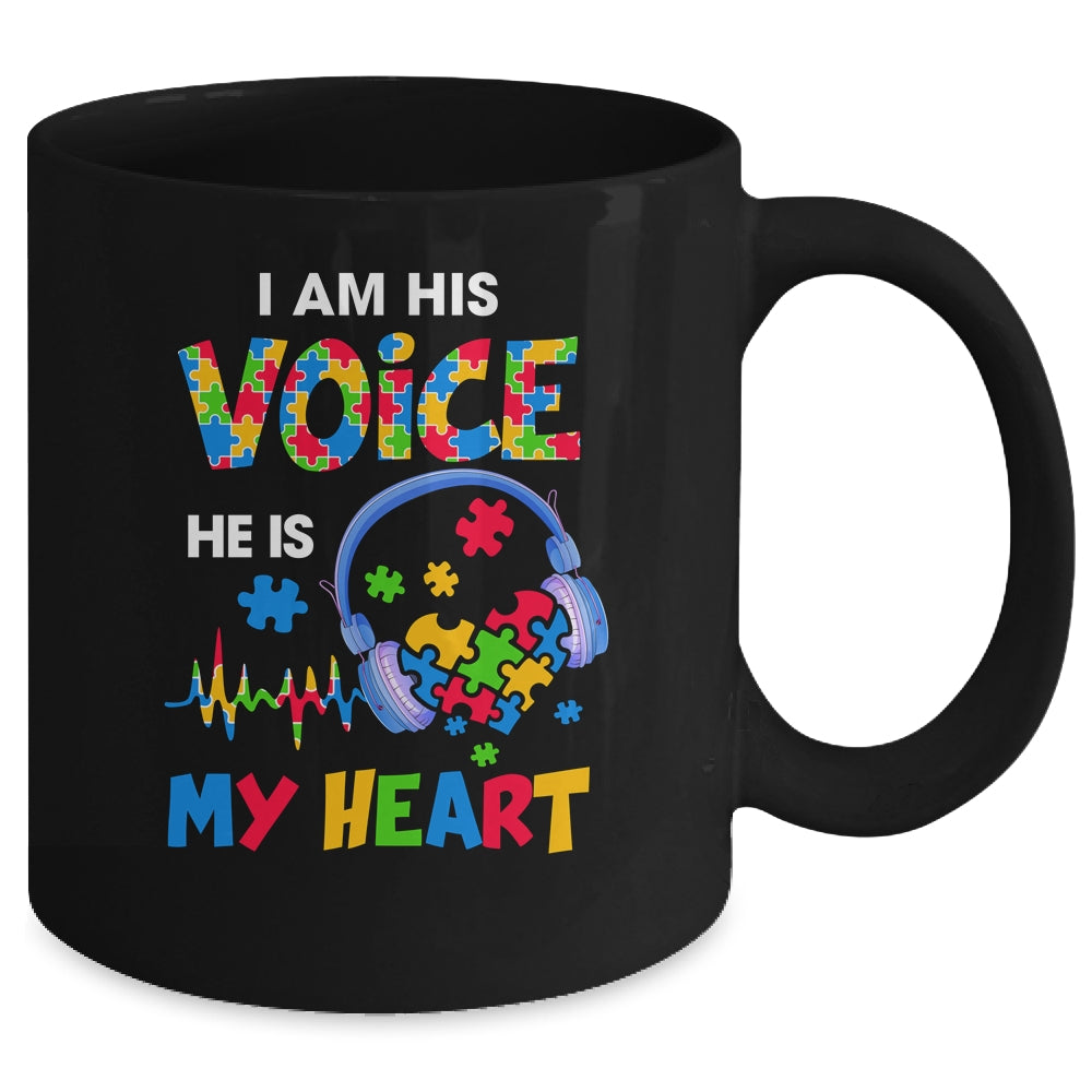 I Am His Voice He Is My Heart Autism Awareness Mug | teecentury