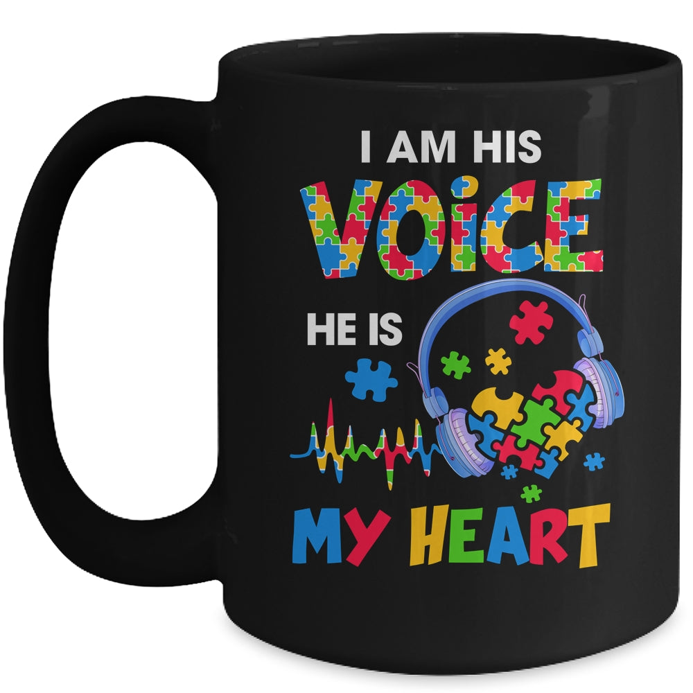 I Am His Voice He Is My Heart Autism Awareness Mug | teecentury