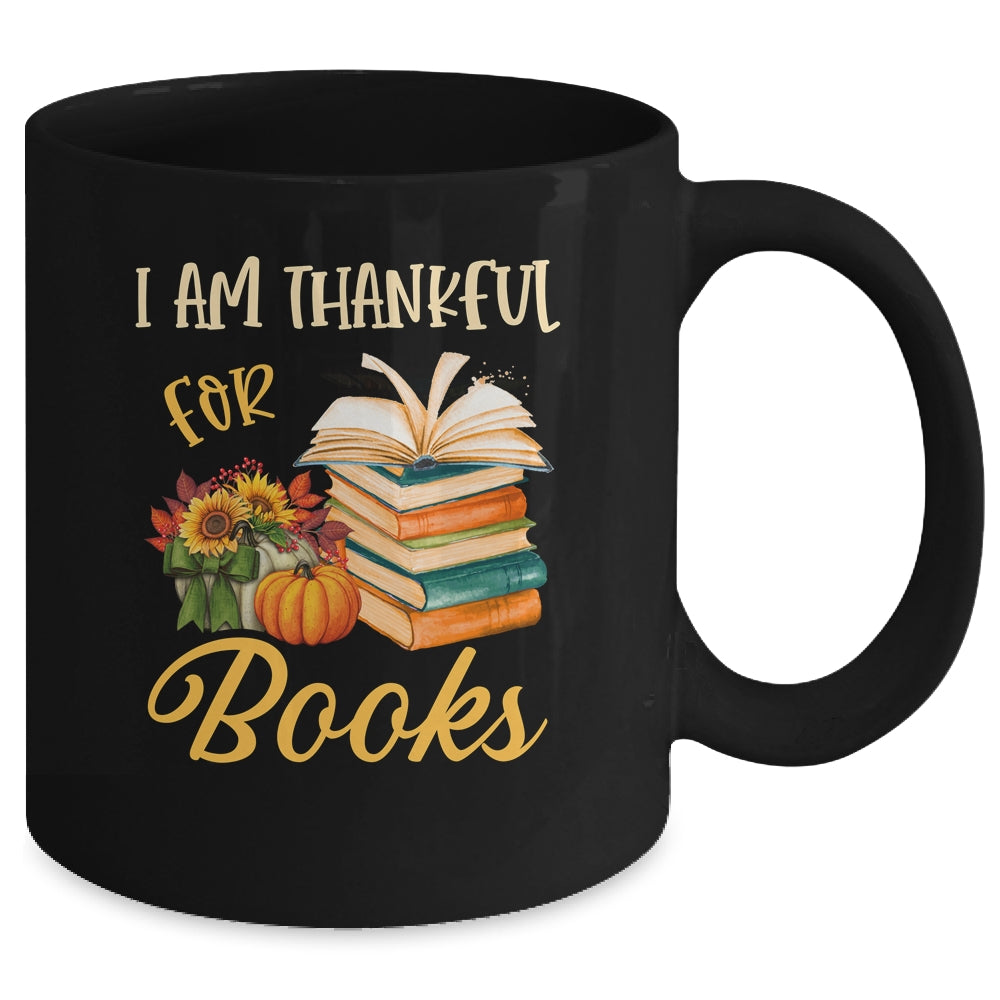 I Am Thankful For Books Thanksgiving Day Funny Librarian Mug | teecentury