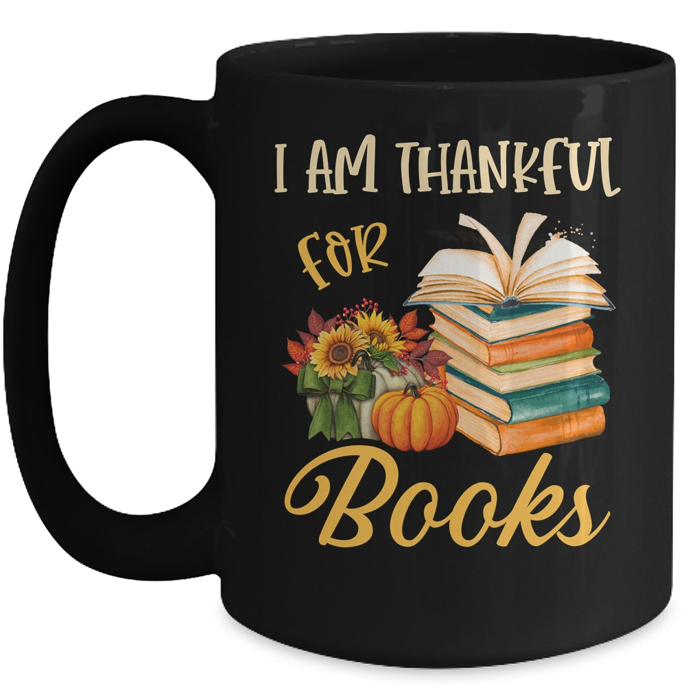I Am Thankful For Books Thanksgiving Day Funny Librarian Mug | teecentury