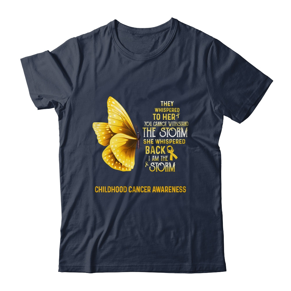 I Am The Storm Childhood Cancer Awareness Butterfly T-Shirt & Tank Top | Teecentury.com