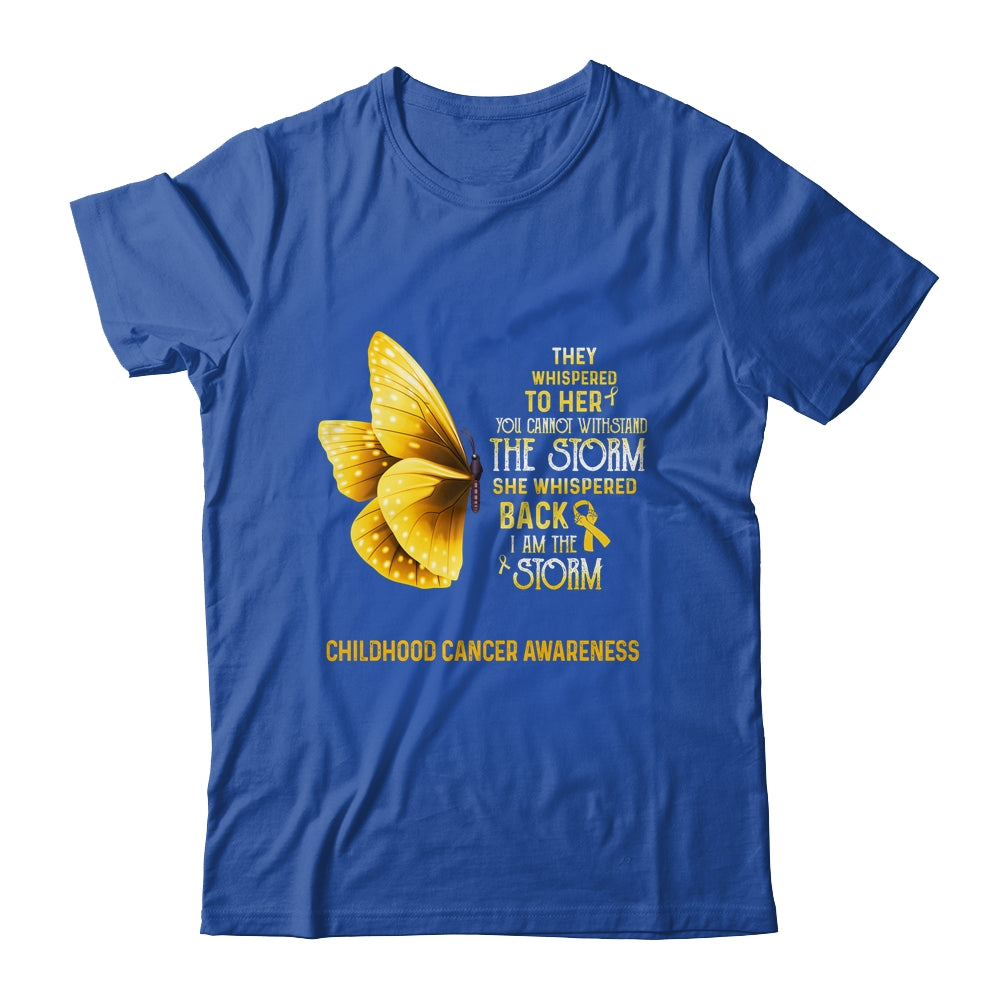 I Am The Storm Childhood Cancer Awareness Butterfly T-Shirt & Tank Top | Teecentury.com