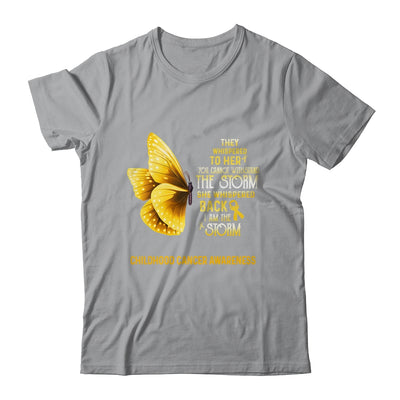 I Am The Storm Childhood Cancer Awareness Butterfly T-Shirt & Tank Top | Teecentury.com