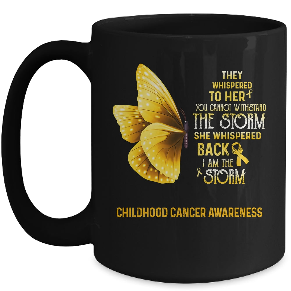 I Am The Storm Childhood Cancer Awareness Butterfly Mug Coffee Mug | Teecentury.com