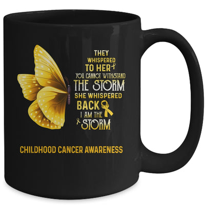 I Am The Storm Childhood Cancer Awareness Butterfly Mug Coffee Mug | Teecentury.com