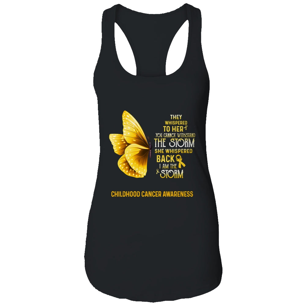 I Am The Storm Childhood Cancer Awareness Butterfly T-Shirt & Tank Top | Teecentury.com