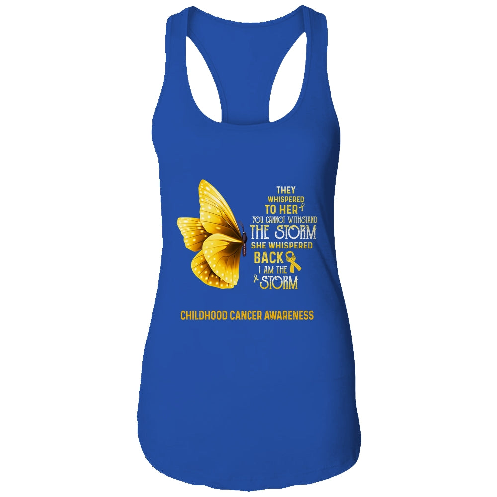 I Am The Storm Childhood Cancer Awareness Butterfly T-Shirt & Tank Top | Teecentury.com
