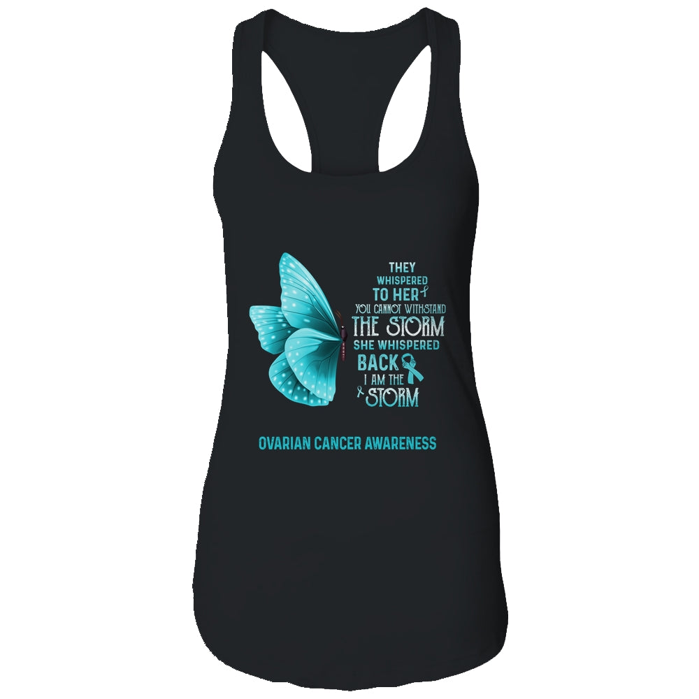 I Am The Storm Ovarian Cancer Awareness Butterfly T-Shirt & Tank Top | Teecentury.com